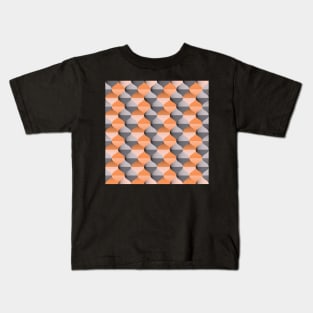 Ogee pattern in sunset orange and warm grey Kids T-Shirt